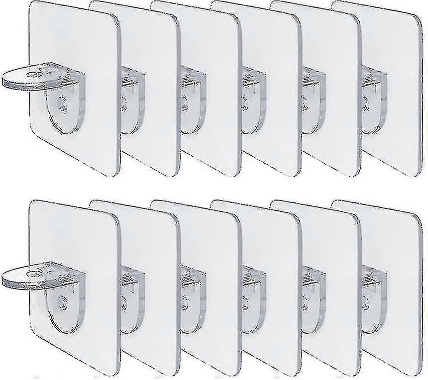 A Pack Of 12 Shelf Brackets Shelf Bracket Self-adhesive Brackets For Shelf Wardrobe Glass Bracket Shelf Storage Rack