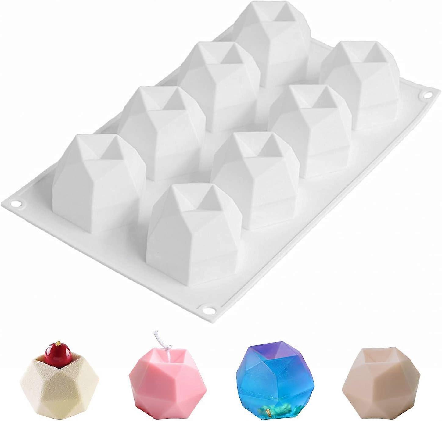 8 في 1 قالب سيليكون ثلاثي الأبعاد ، قوالب سيليكون ، قالب شموع DIY ، شكل شمعة صابون ، قالب بلاستيكي