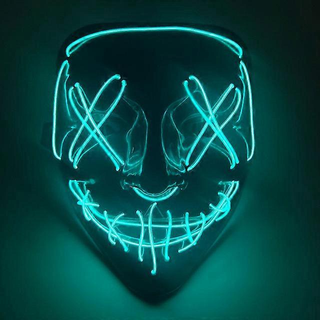 Halloween Neon Mask Mixed Color Led Masks Masque Masquerade Party Horror Masks Glow In the Dark Funny Cosplay Costume Supplies