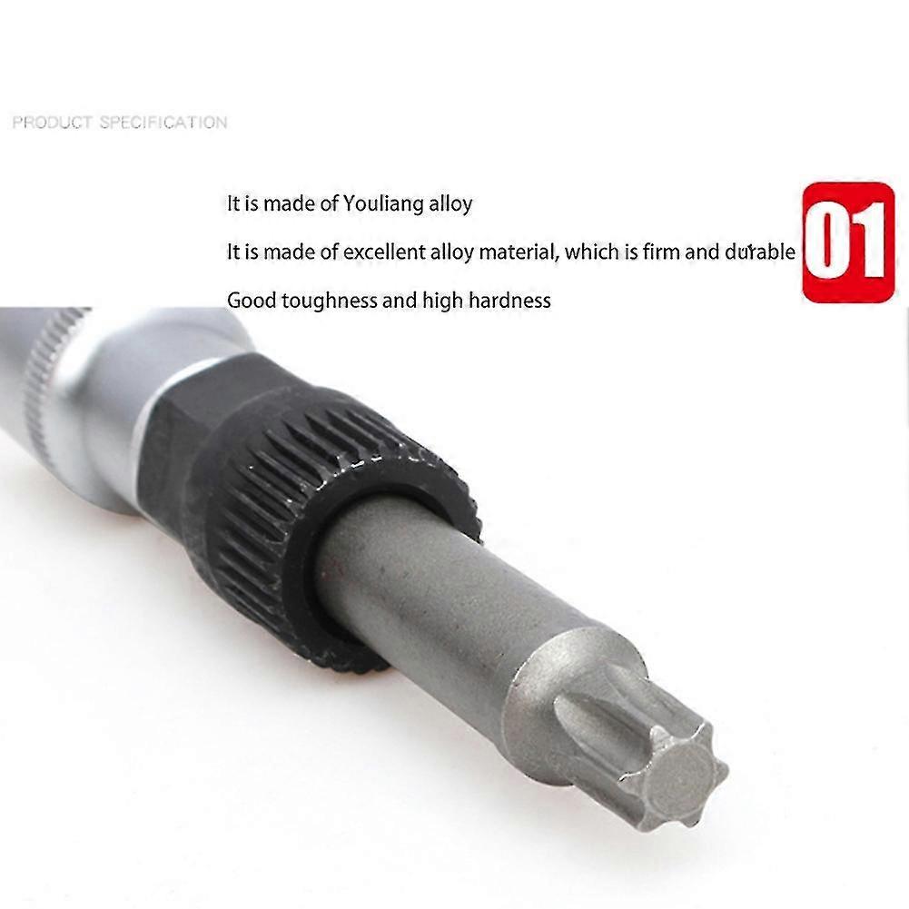 T50 Alternator Pulley Socket Bit with 33 Teeth Tool Alternator Pulley Center Bolt Remover Socket