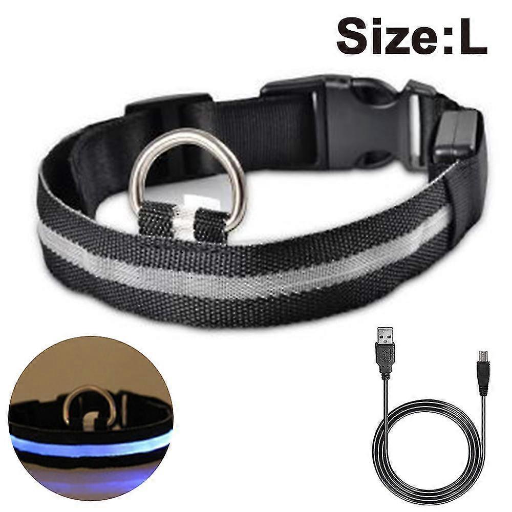 Led Light Up Dog Collar,rechargeable Dog Collar, Adjustable Length