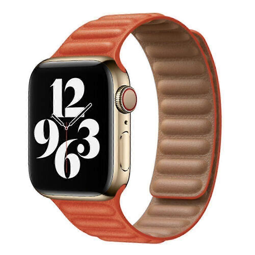 Magnetic Leather Link Loop Band Strap For Ios Watch Series,42\44\45mm(rose Jaipur)