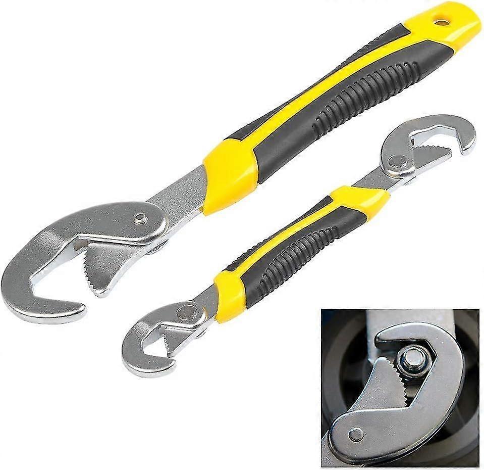 2pcs Universal Combination Spanners Adjustable Wrench Multi-function Tool Set Automatic Unlocking Set Adjustable 9-32mm