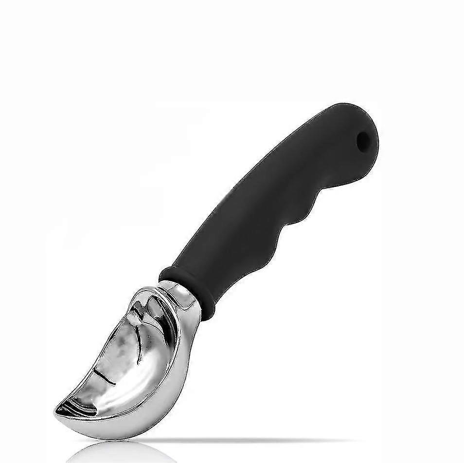 مغرفة آيس كريم ، ملعقة آيس كريم غير لاصقة من الفولاذ المقاوم للصدأ - قطرها مع مقبض مطاطي مريح غير قابل للانزلاق للآيس كريم الصلب / ملف تعريف الارتباط / ميل