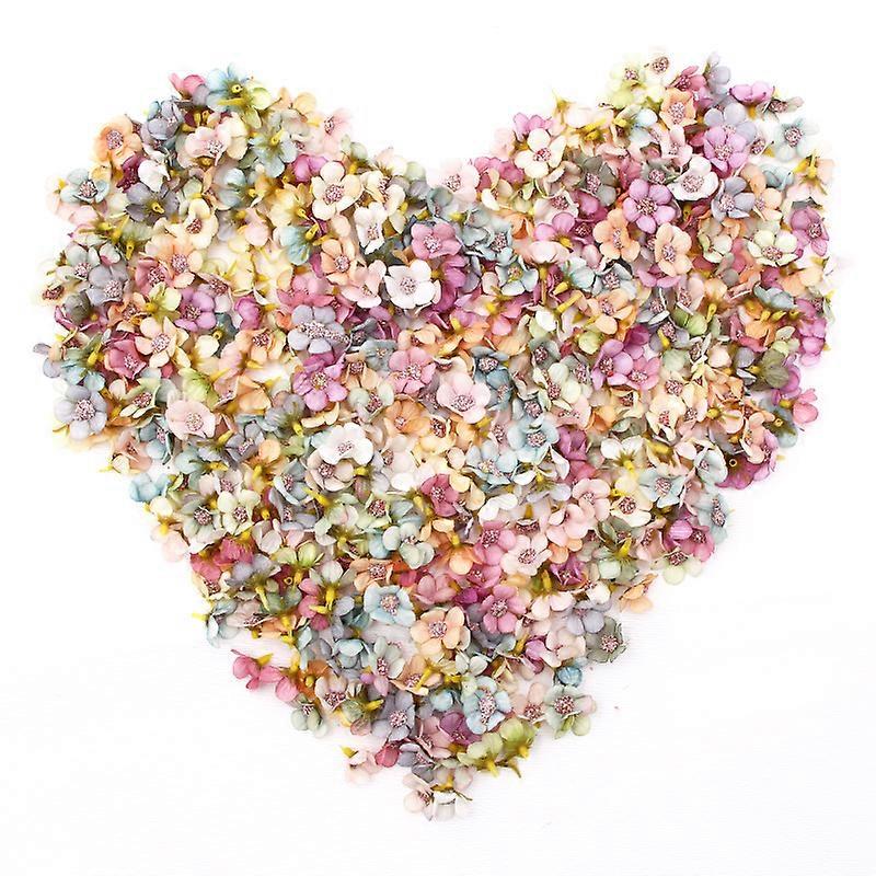 Lot de 100 mini têtes de fleurs artificielles multicolores, en soie, pour loisirs créatifs, mariage, maison