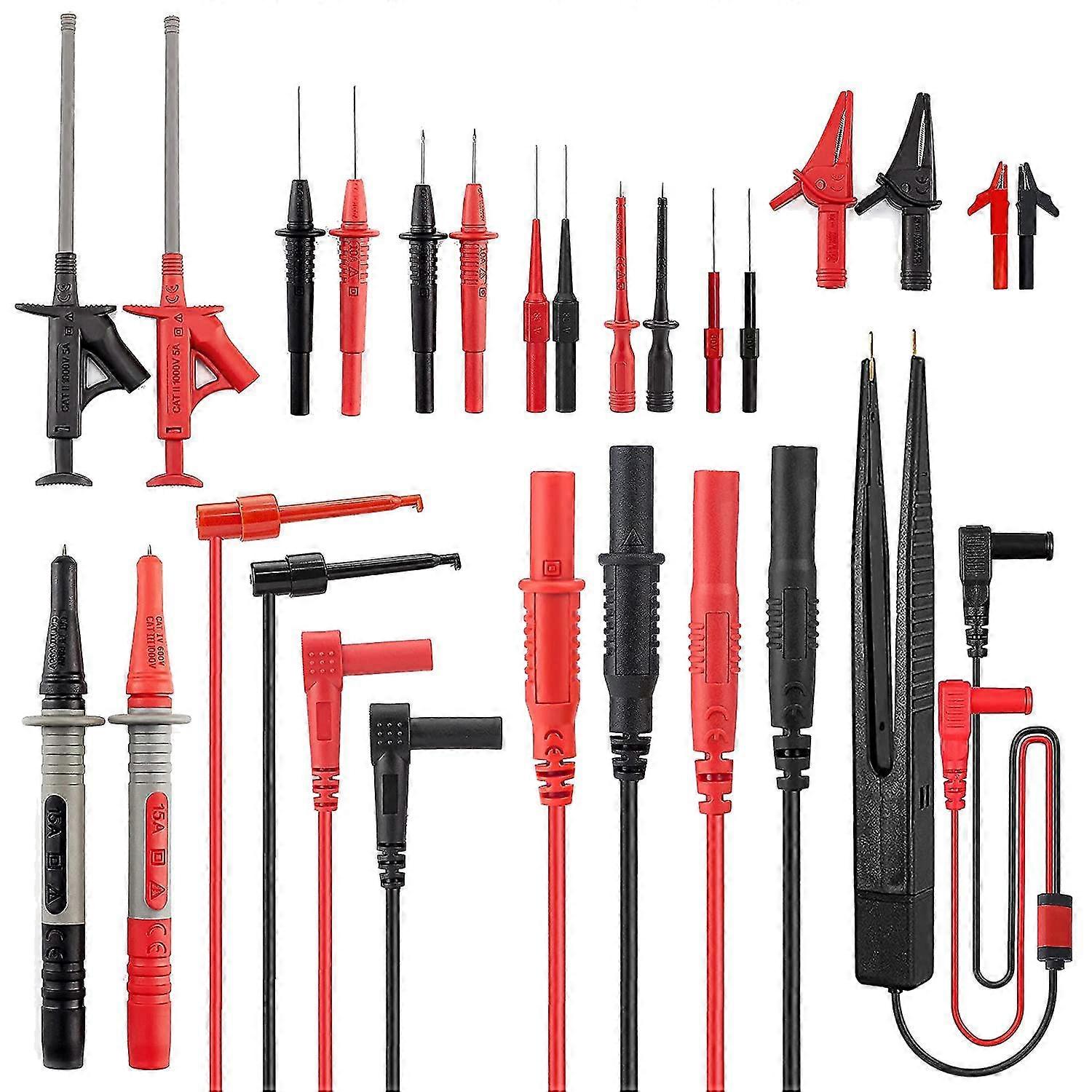 23pcs Multimeter Test Lead Kit With Replaceable Precision Probe Sets And Alligator Clips, Test Prob