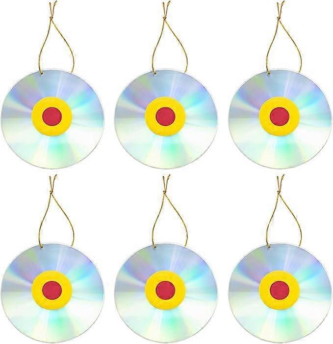 6PCS Bird Scare Devices Reflective Discs Scare Bird Away Sparkly