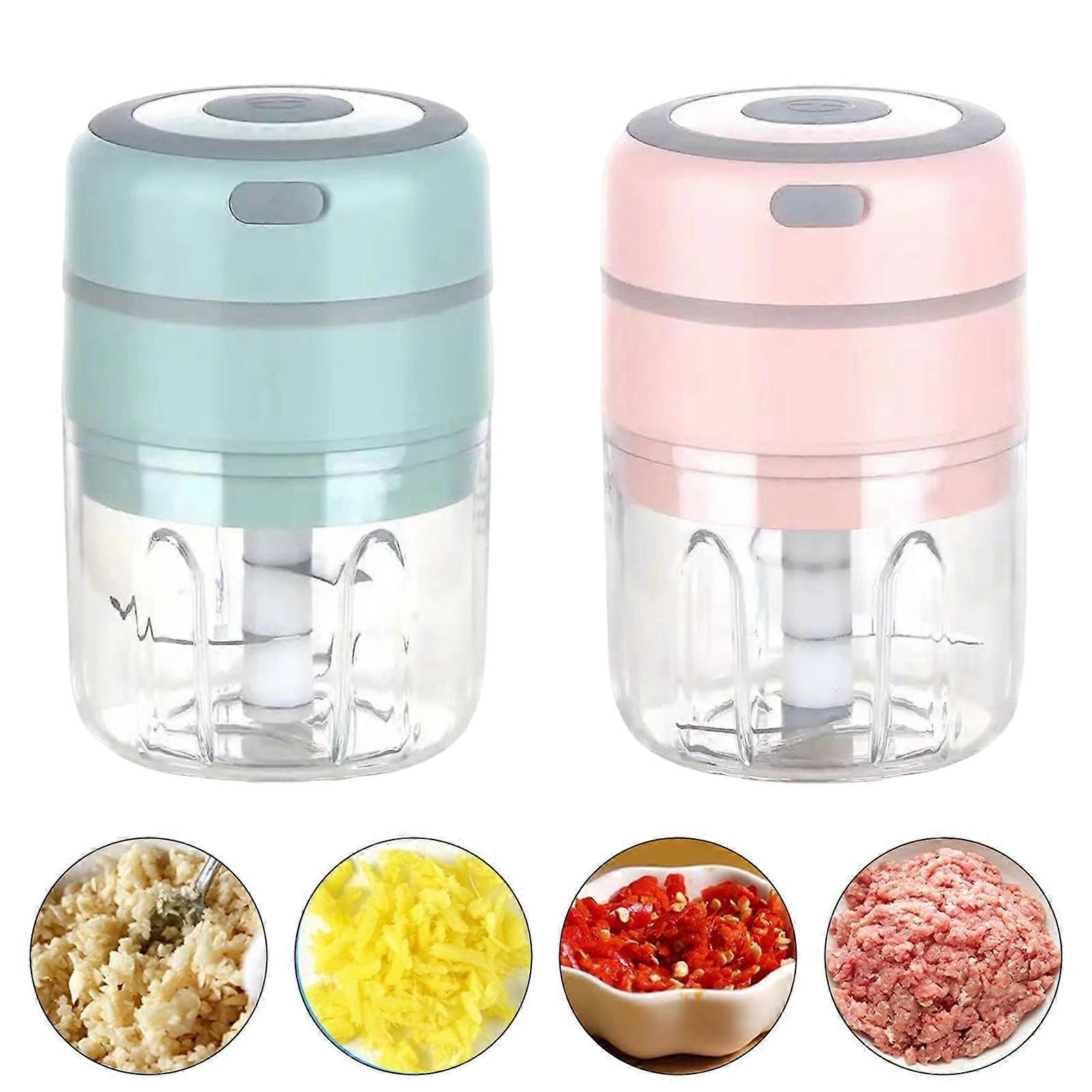 Electric Mini Garlic Chopper USB Rechargeable Food Processor Cordless Vegetable Chopper for Meat Onion Pepper