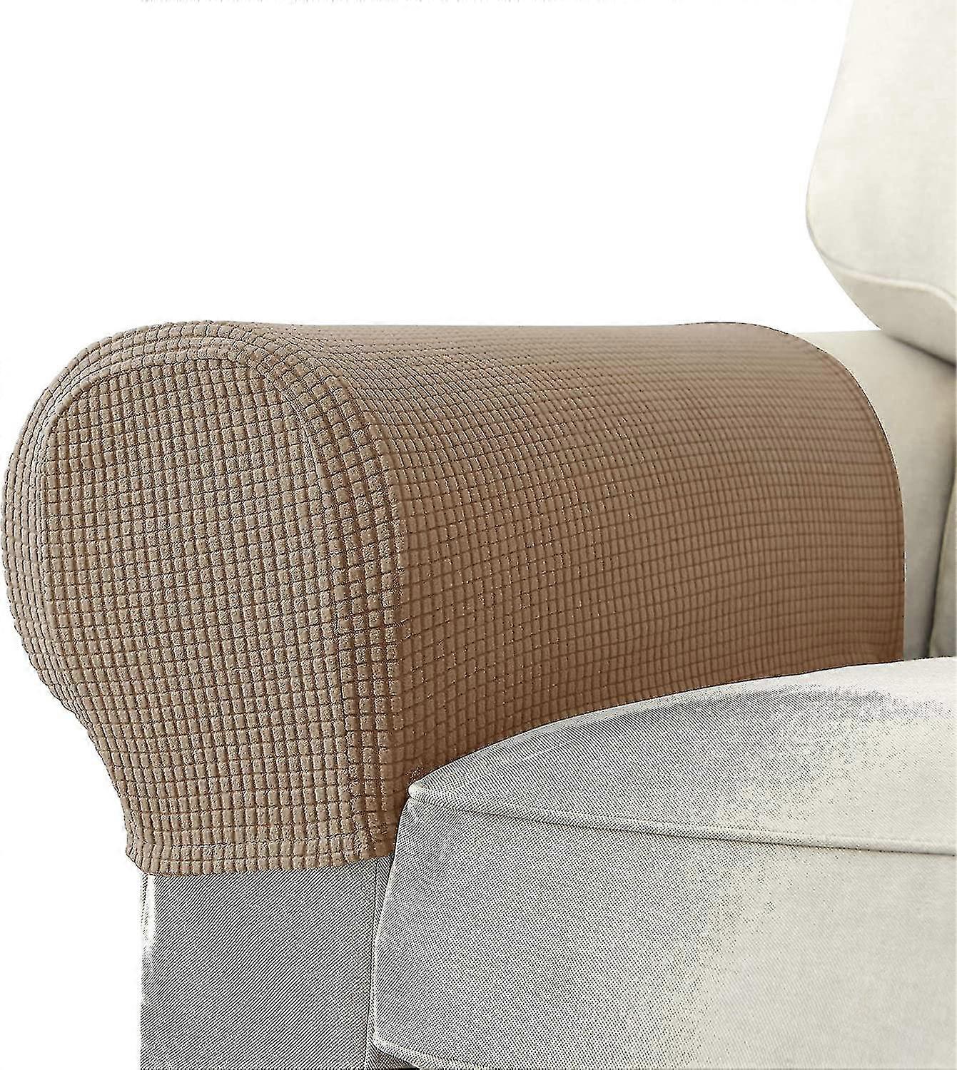 Conjunto de 2 Spandex Sofa Arm Covers Stretch Arm Caps compatível com Poltronas