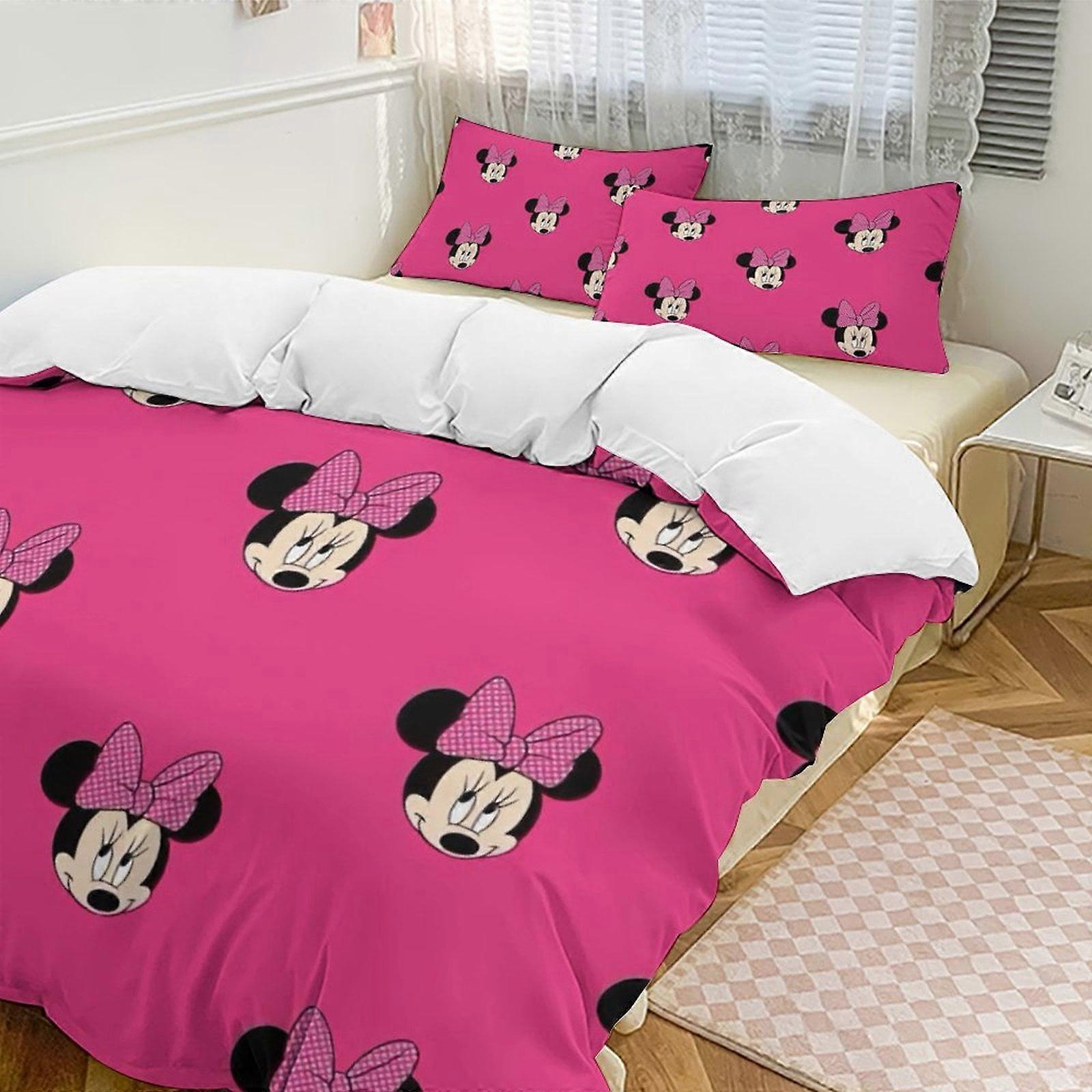 v4092  Bed Sheets Bedding Minnie MouseCartoon Collection 3-Piece Comforter Set, Personalized Bedding Decor for Kids And Teens  Bed Sheets  yuq4092
