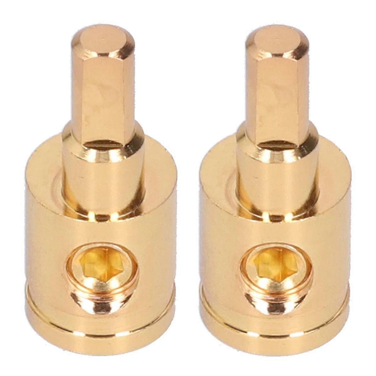 Power Wire Reducer, 0GA Pure Copper Gold Plated Wire Reducer Terminal Connector for Car Audio Ampli