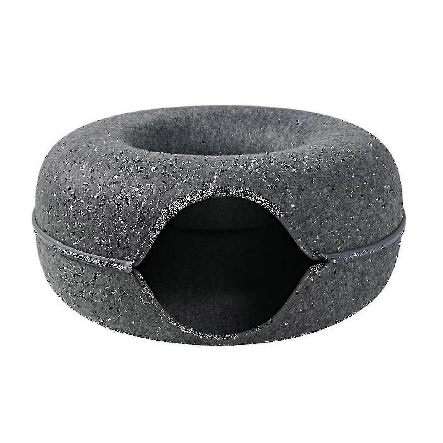 Removable Cat Nest,round Donut Felt Pet Nest,cat Tunnel Bed,semi-closed Washable Cat Tunnel Nest,det