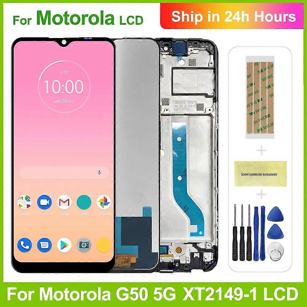 6.5" For Motorola Moto G50 5G LCD Display Touch Screen Sensor With frame Assembly Replace For Moto G50 5G Screen