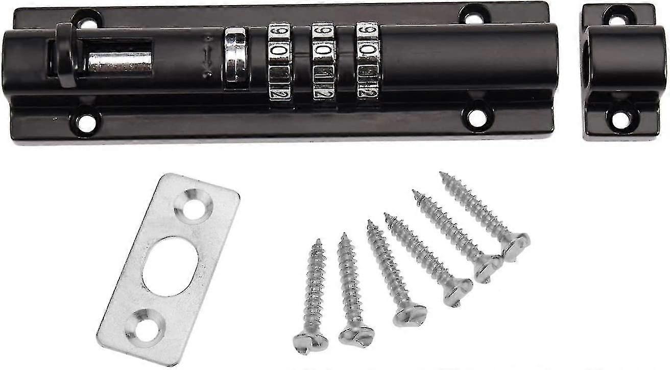 Mechanical Code Door Lock Keyless Combination Gate Lock Fixing Screws For Cabinet Garden Garage Black