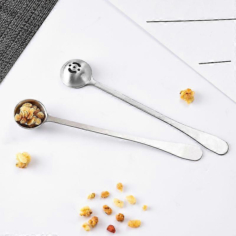 مجموعة من 2 ملعقة تقديم مع فتحة تصريف ، ملعقة زيتون من الفولاذ المقاوم للصدأ للجرة ، ملاعق مخلل لحاويات علبة 7.5 بوصة.