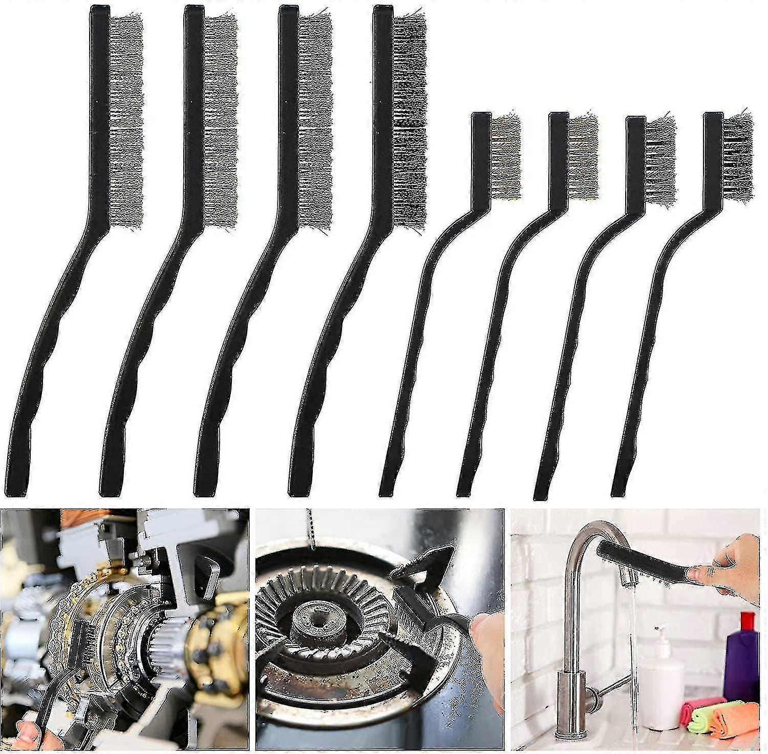 Wire Brush 8pcs Wire Brushes With Curved Handle Welding Rust Brush Metal Rust