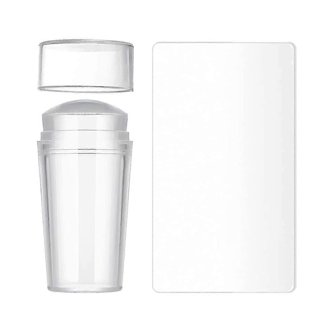 Aiyuego Nail Stamper Plates Silicone Nail Art Stamping Jelly with Scraper for DIY Nail Polish 1 pcs