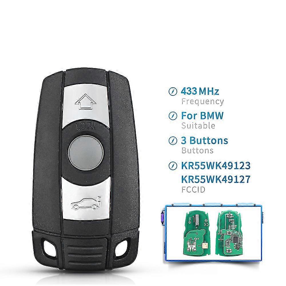 Car Remote Smart Key For Bmw 1/3/5/7 Series Cas3 X5 X6 Z4 Keyless Control Transmitter Chip 315mhz /433/ 868mhz