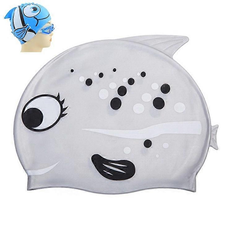 Ear Protection Small Fish Pattern Diving Cap Children Silicone Swimming Cap