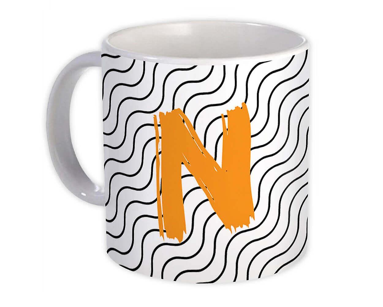 Gift Mug: Monogram Letter N Alphabet