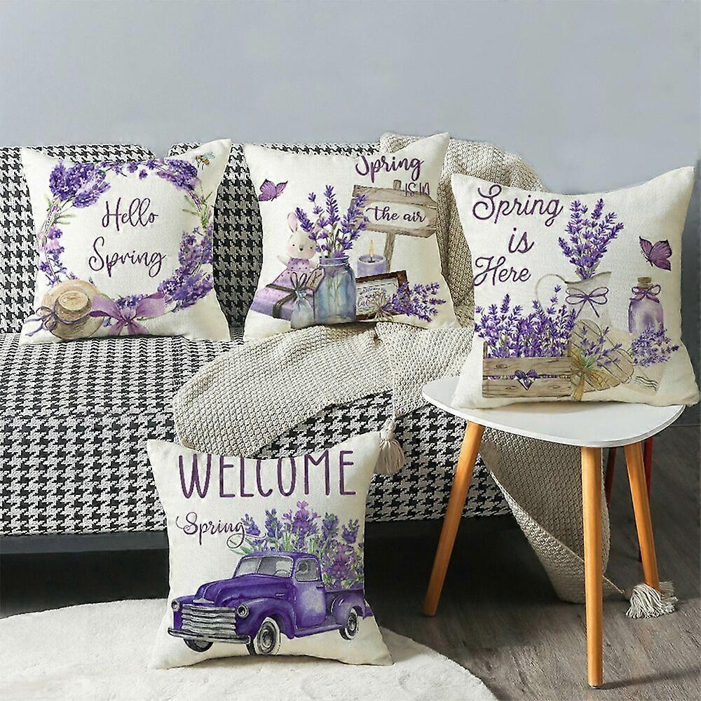Spring Pillowcase Tulips Car Decorative Sofa Pillowcase Bedside Backrest Home