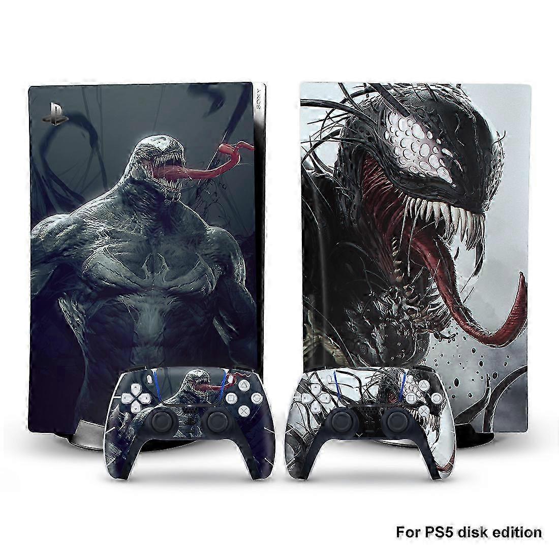 Playstation 5 Venom Ps5 Adhesive Skin Decal And Controller Stickers Set, Scratch-resistant (disk)