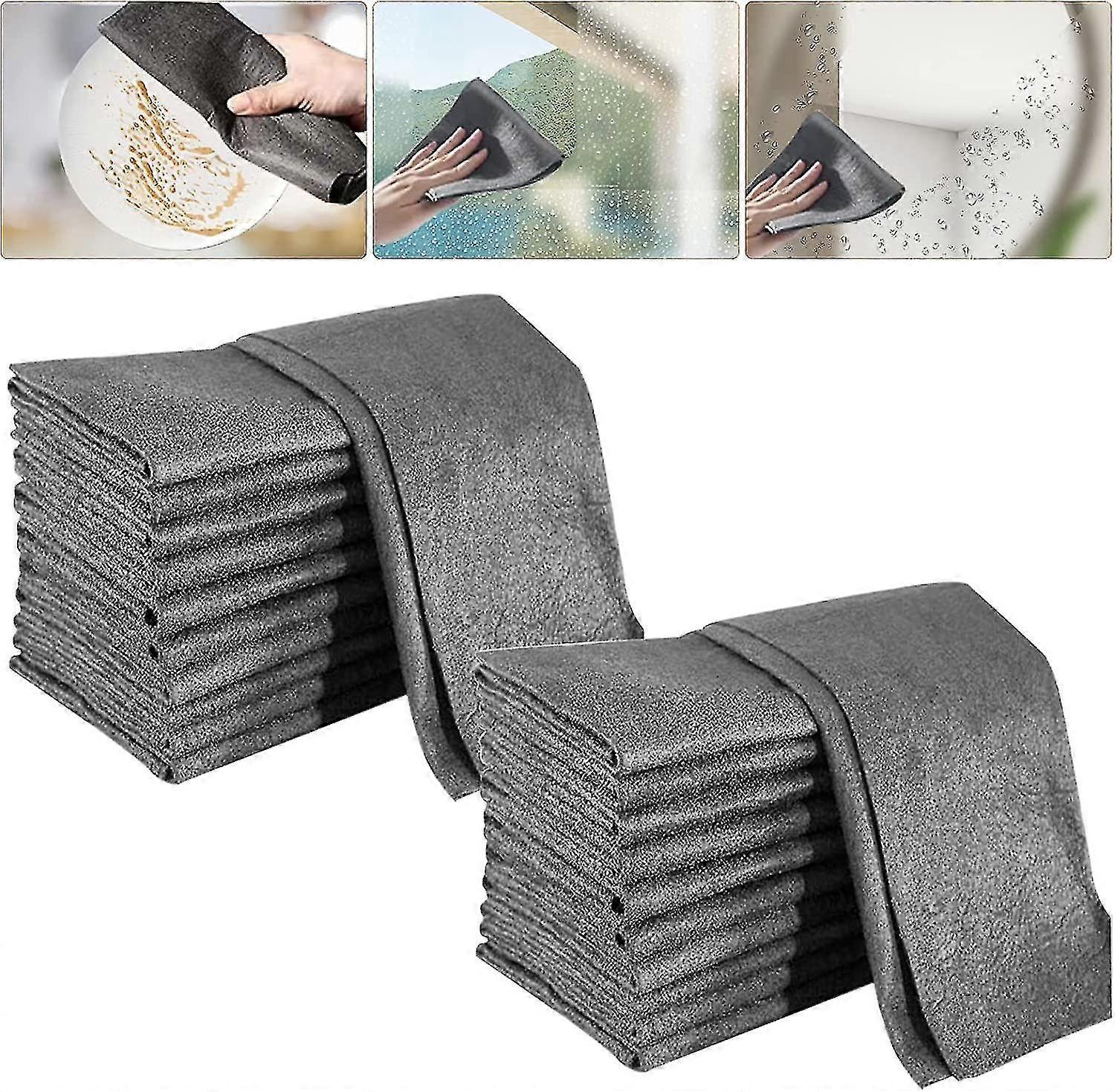 Chiffon de nettoyage magique épaissi, chiffons de chiffon de nettoyage en microfibre de verre, chiffons de nettoyage réutilisables Fengshuo
