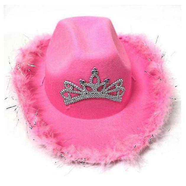 כובע בוקרים ורוד עם נזר מערב פרוע בוקרת שמלה מהודרת תחפושות חן לילה מסיבה B