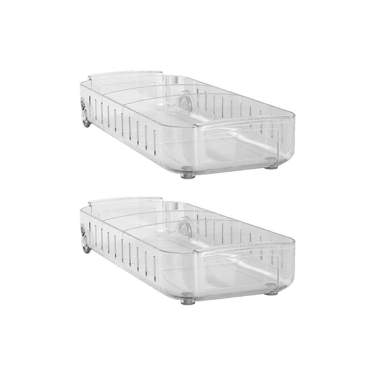 2 Pack Refrigerator Drawer Storage Box Kitchen Freezer Compartment Storage Box Sundries Storage Box