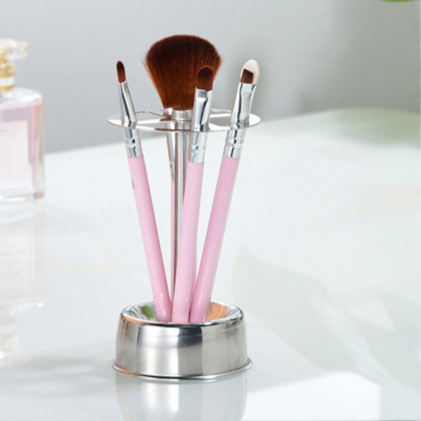 Cosmetic Brush Storage Rack Stainless Steel Holder for Toothbrushes and Toothpaste