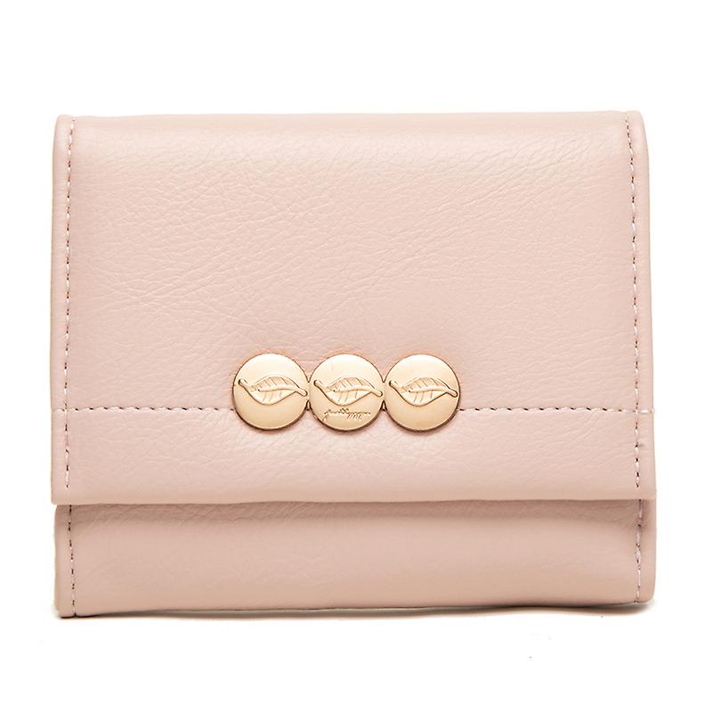 Autumn And Winter Soft Surface Hardware Three-leaf Buckle Simple Trend Folding Female Student Change Purse