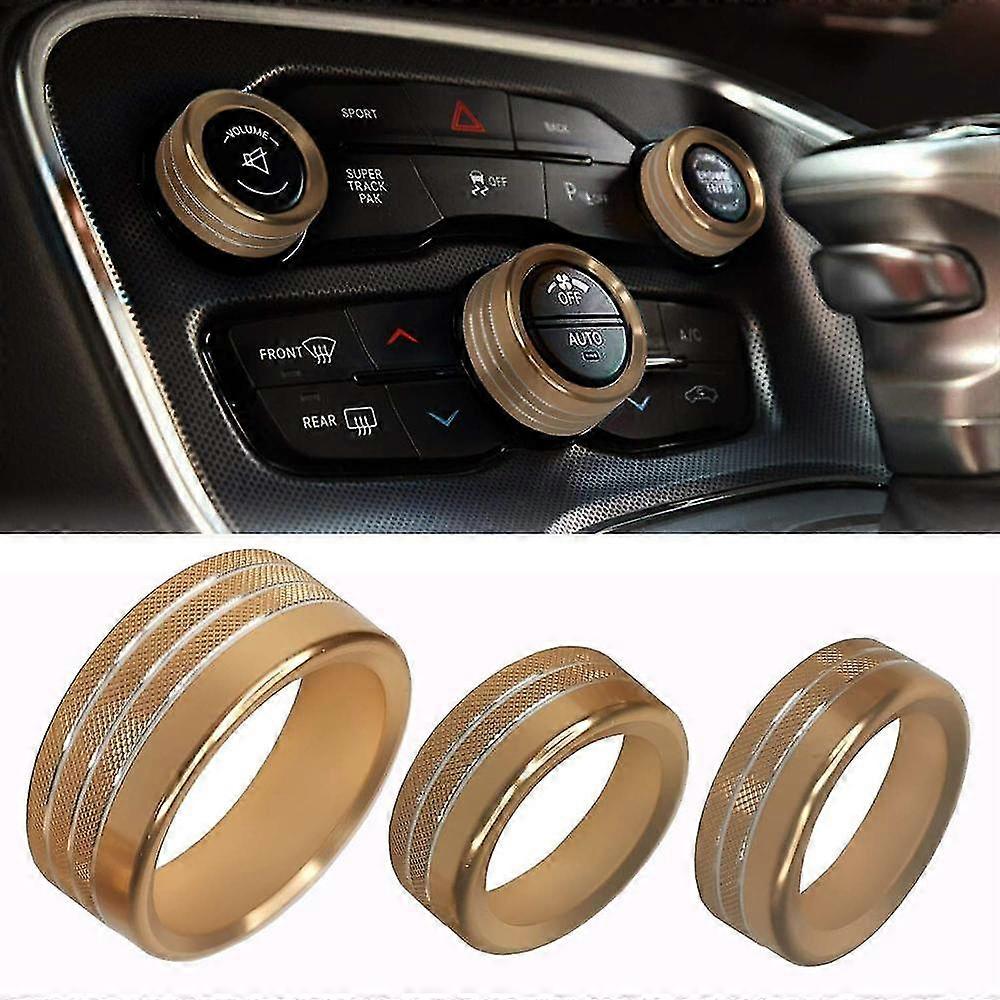 thumbnail image 2 of Blue Aluminum AC & Radio Knob Trim Covers For Dodge Charger 2015-2019 - 3 Piece Set 2 of 6