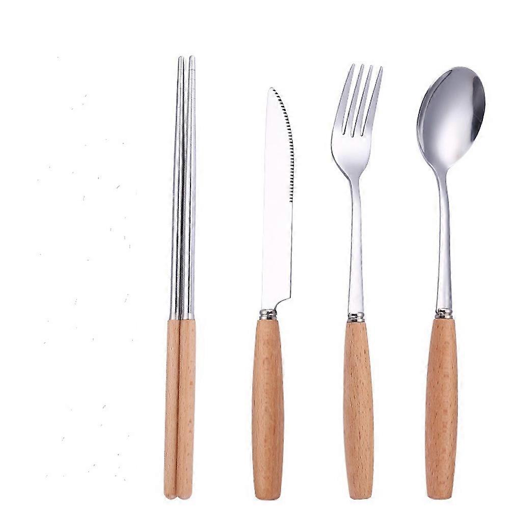 4pcs Cutlery Set Tableware Tableware Chopstick Spoon Knife Fork Stainless Steel