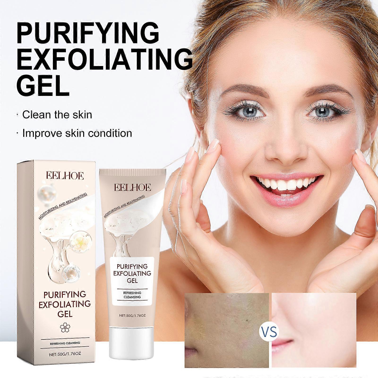 Purifying Exfoliating Gel,Bamboo Charcoal Blackhead,Face and Body Exfoliating Scrub Gel, Deep Cleansing Moisturizing Facial Exfoliator
