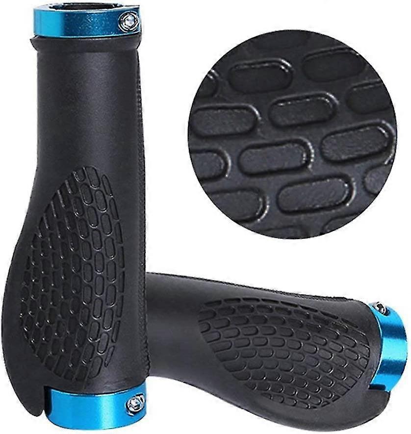 Pair Of Bike Grips, Mtb Grips Lockable Handlebars Mtb Bike Handlebar Grips Rubber Handlebar Grips For Bikes, Mountain - Blue