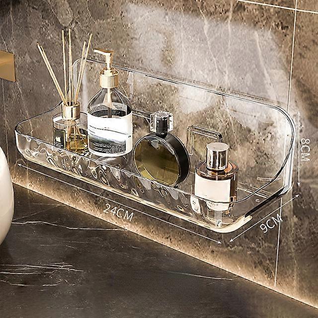 Bathroom Accessory Toiletries Shelf Perforation-free Wall-mounted Skin Care Products Wall Toiletry Table Transparent Storage Box