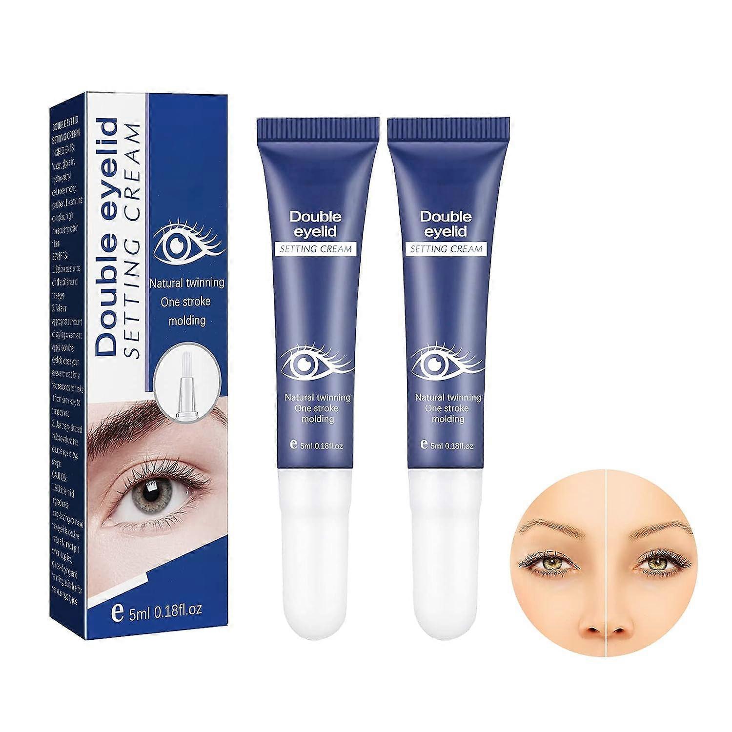 2Pcs Double Eyelid Shaping Cream, Lifting Eyelid Defining Cream, Invisible Eye Band Gel Cream, Long-Lasting Cream for Shaping Double Lids