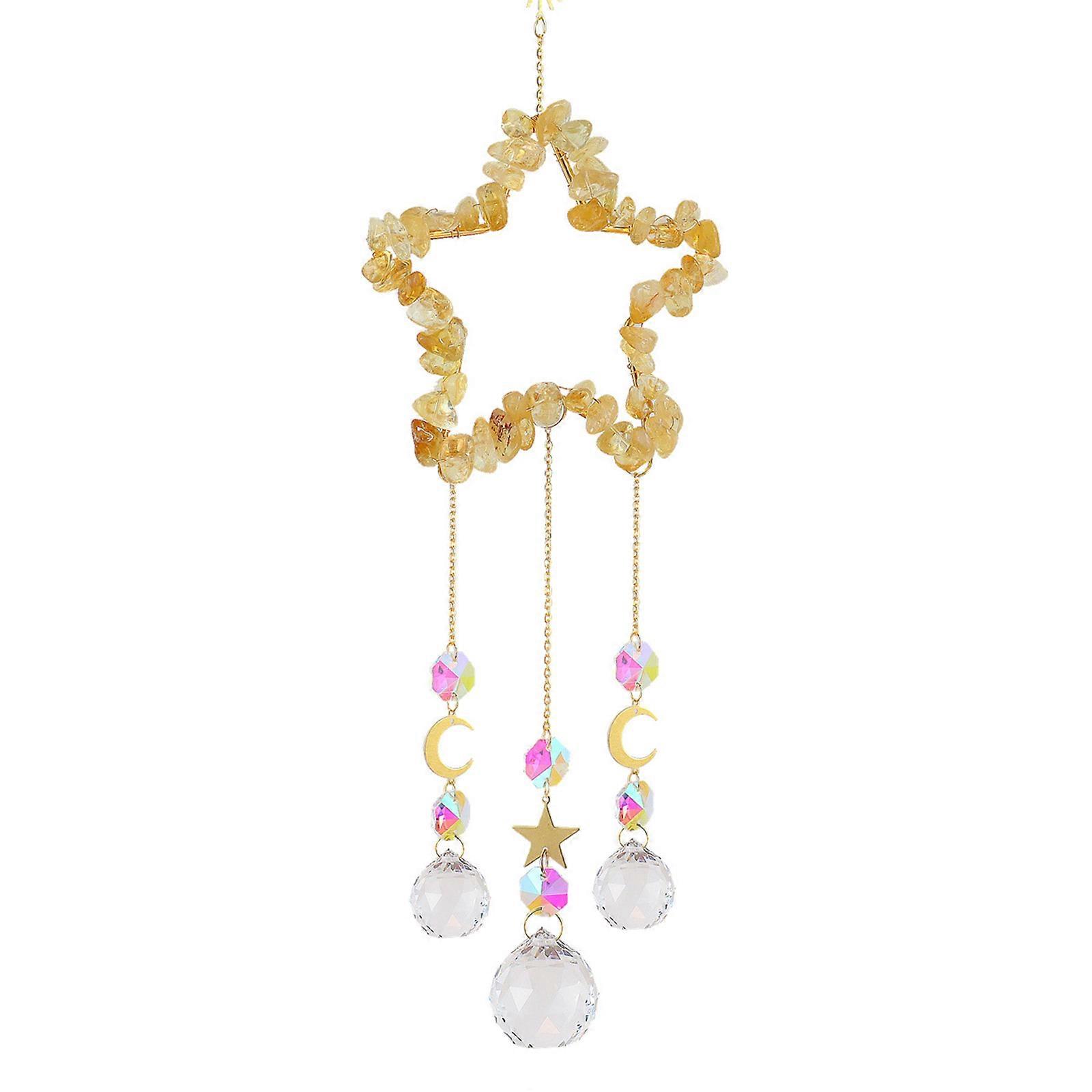 Hanging Wind Chimes Crystal Suncatcher Ornament Window Decor Rainbow Maker