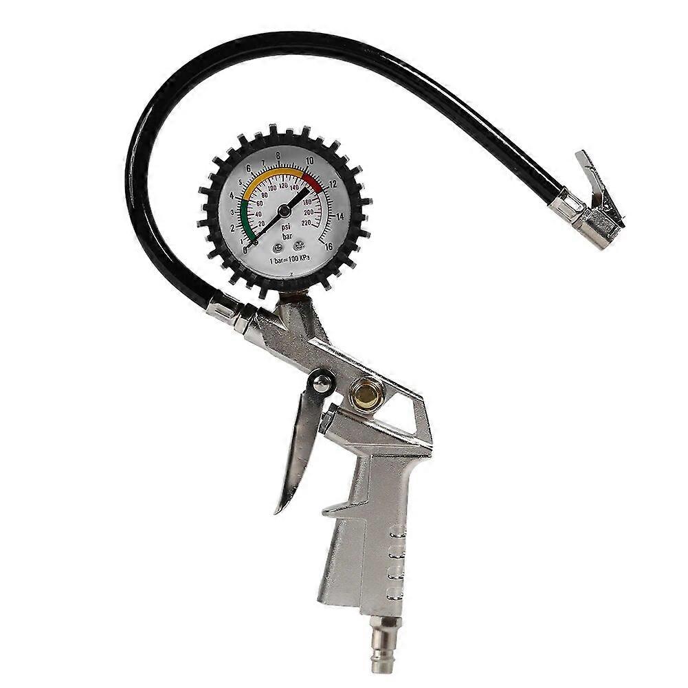 Tire Pressure Gauge For Car Motorcycle SUV Inflator Pumps Tire Repair Tools 0-16bar Pressure Gun Type For Air Compressor Durable