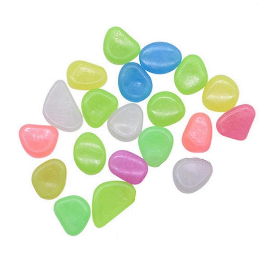 Holiday Ornaments 100Pcs Glow In The Dark Pebbles Luminous Stones Rocks For Garden Aquariums Deco
