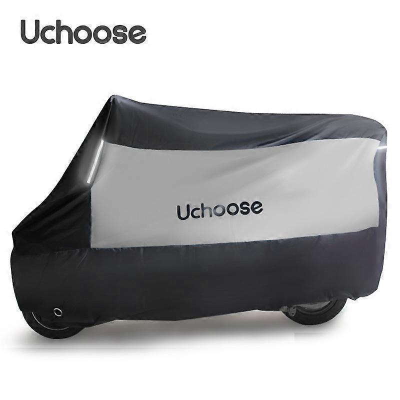 כיסוי אופנוע אוניברסלי Uchoose עמיד למים בחוץ עם רצועות מחזירות אור כיסויי מגן קטנוע אופנוע מעיל גשם