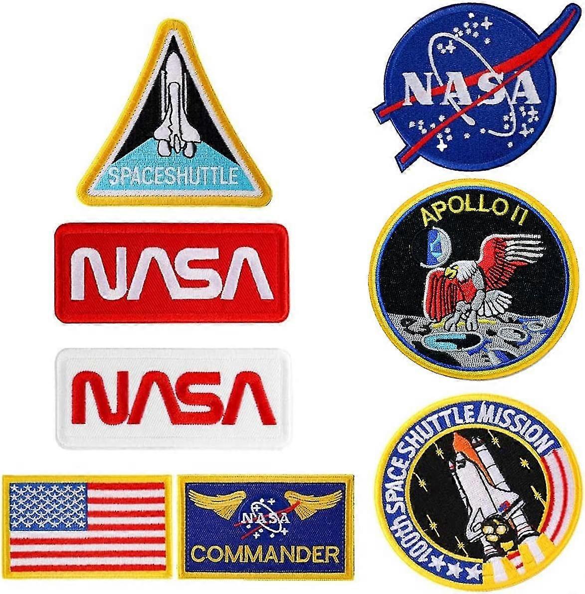 Nasa 100Th Space Shuttle Military Mission Logo Iron-On Patches Pack For Clothing Size 8