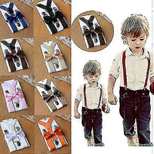 Suspensório ajustável e conjunto de gravata borboleta