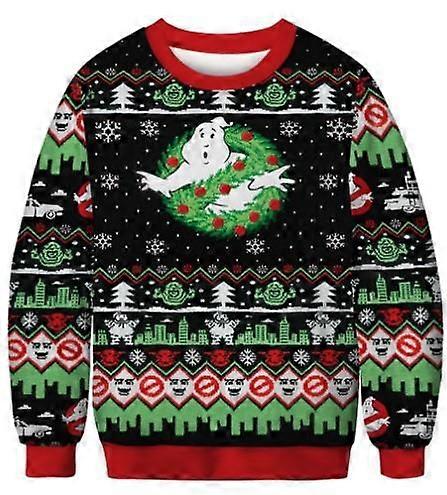 Ghost Cartoon Noël 3D Printing Couple Hoodie Mode Pullover Top