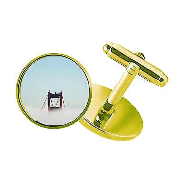 フォグゴールデンゲートブリッジベイクラウドスタッズビジネスメタルカフリンクスゴールデン