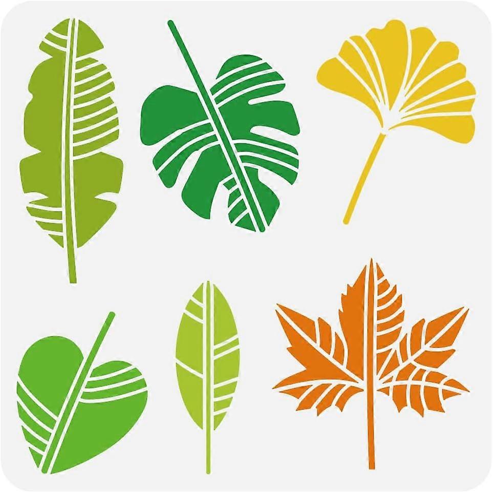 Carved Leaves Stencil for Painting 11.8x11.8 inch Reusable Leaves Plant Stencil Maple Leaf Stencil Leaf Pattern Craft Stencil for Painting on Wall Woo