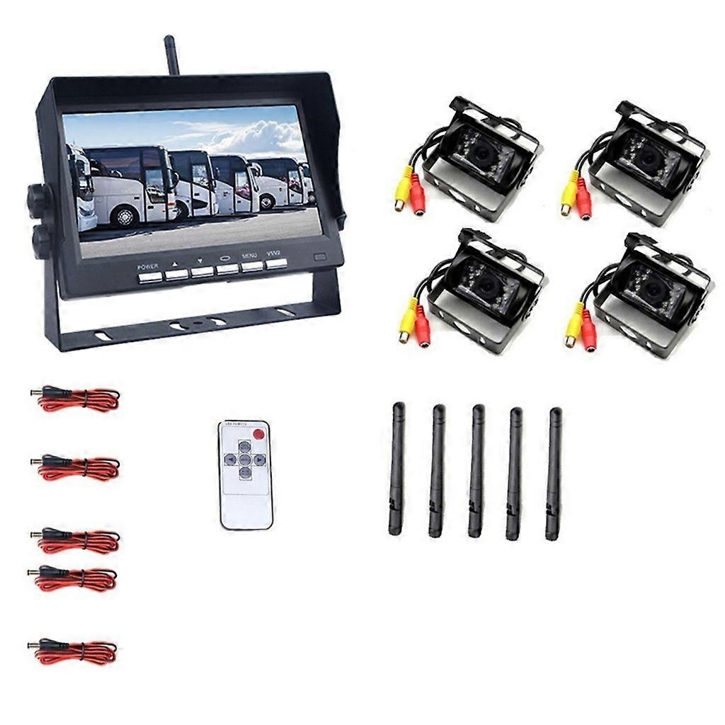  Car Reversing Backup Camera Monitor for Trailer Excavator Rearview Night-Vision