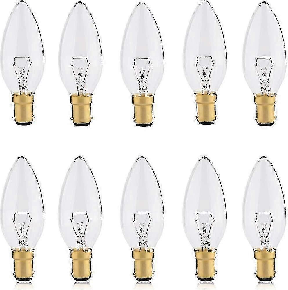 B15 Candle Bulb 2?5?? 10 Pack Sbc Dimmable Small Bayonet Light Bulbs Soft Warm White 2700k 260 Lumen