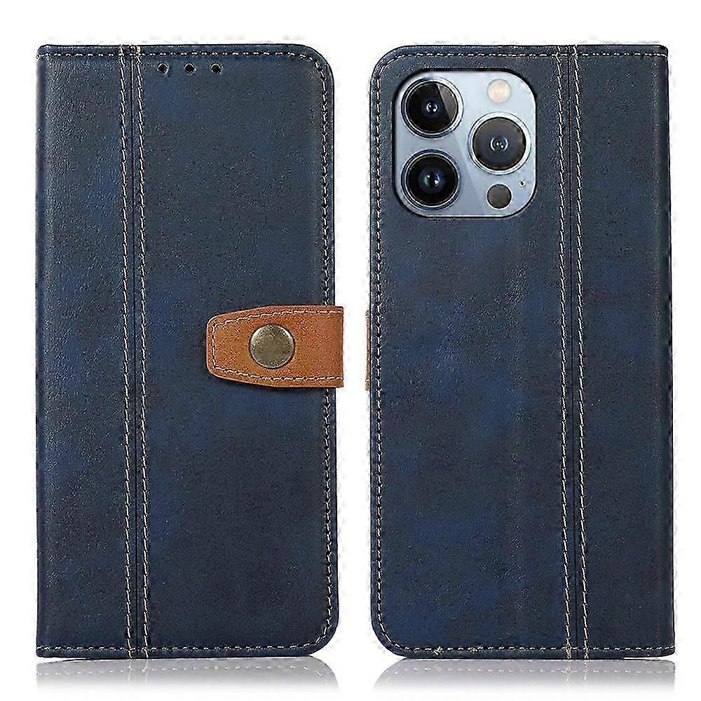 For iPhone 16 Pro Case Leather Wallet Stand Phone Cover Calf Texture Phone Shell