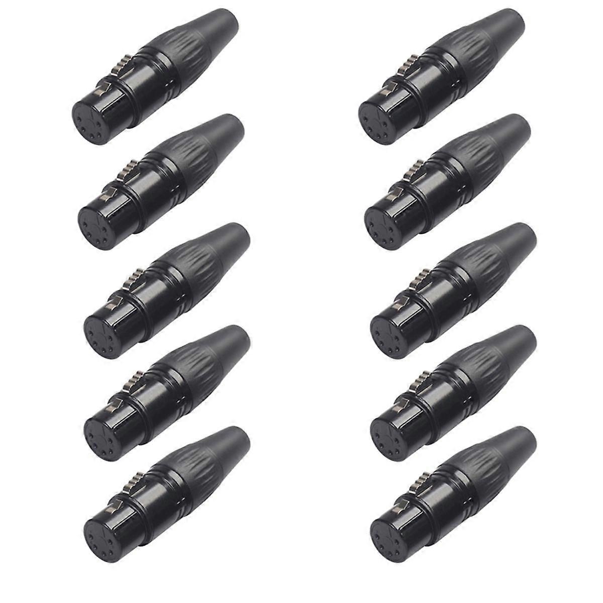 10PCS 5Pin XLR DIY Plug for DIY Welding of Various Audio Cables, Microphone Cables, Cables XLR 5Pin